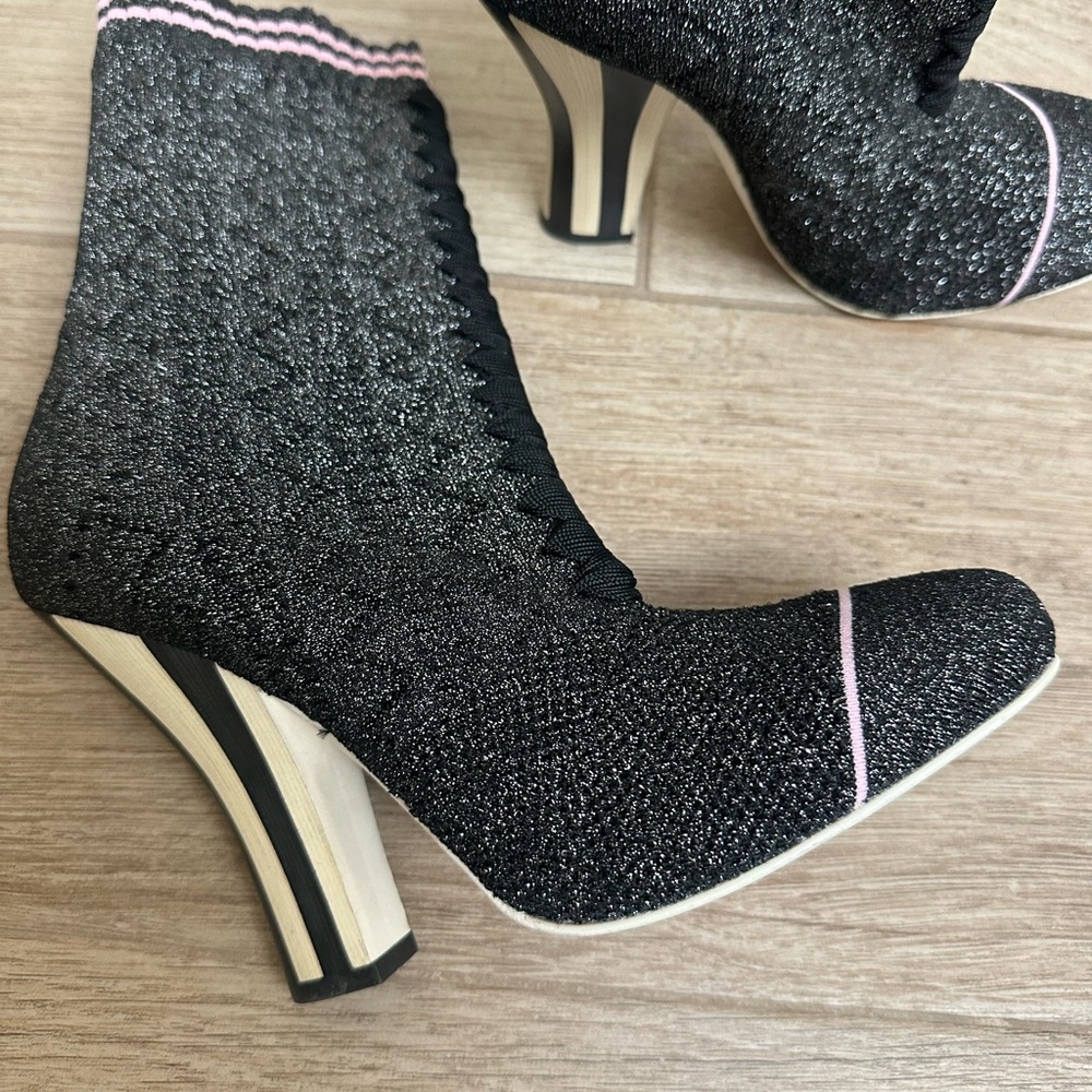 Fendi Lurex Silver Ankle Boots Shoes - Picture 8 of 12